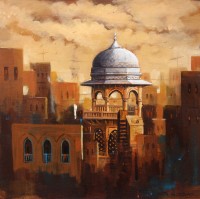 G. N. Qazi, 14 x 14 inch, Acrylic on Canvas, Cityscape Painting, AC-GNQ-052
